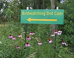 Birdwatching Dot Com sign