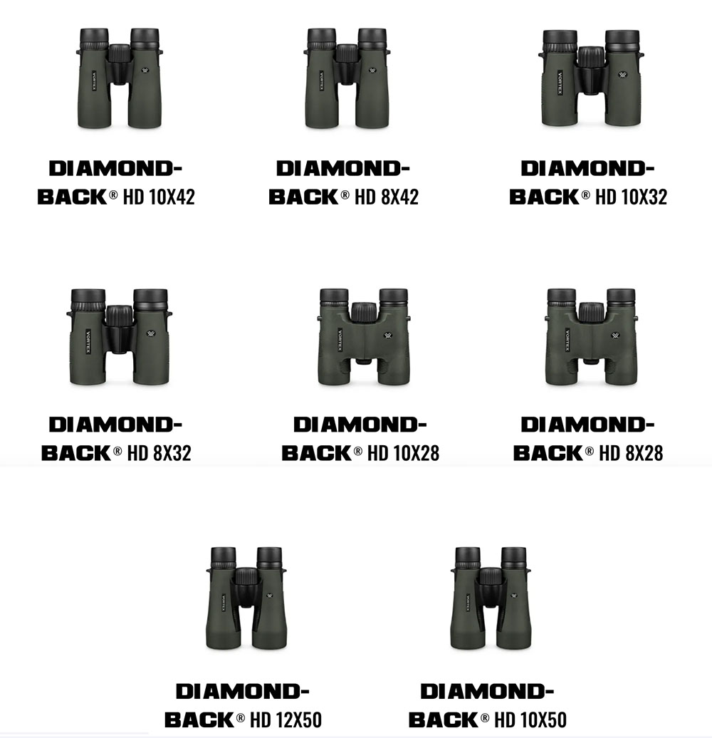 Vortex Diamondback HD, all sizes